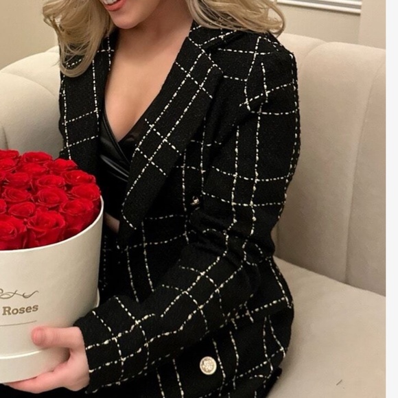 Classic Plaid Button Loose Fit Blazer Jacket - Picture 2 of 7